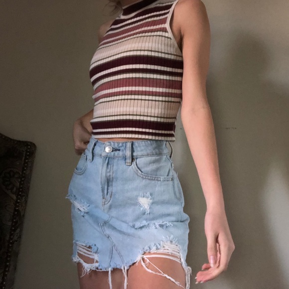 Pacsun size 24 denim distressed skirt - Picture 4 of 8